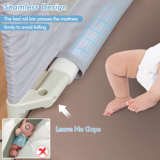 Vertical Lifting Baby Bedrail Guard with Double Safety Child Lock - Image 6