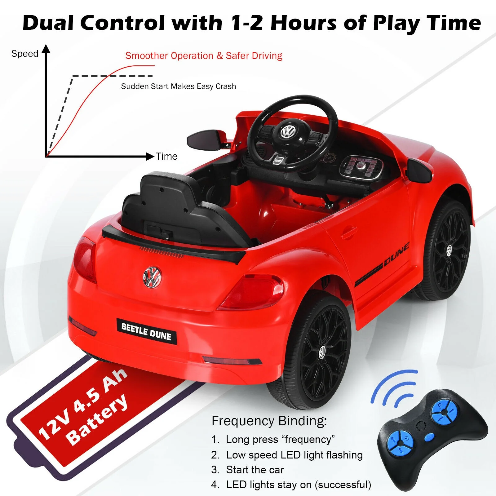 Volkswagen Beetle Kids Electric Ride On Car with Remote Control - Image 15