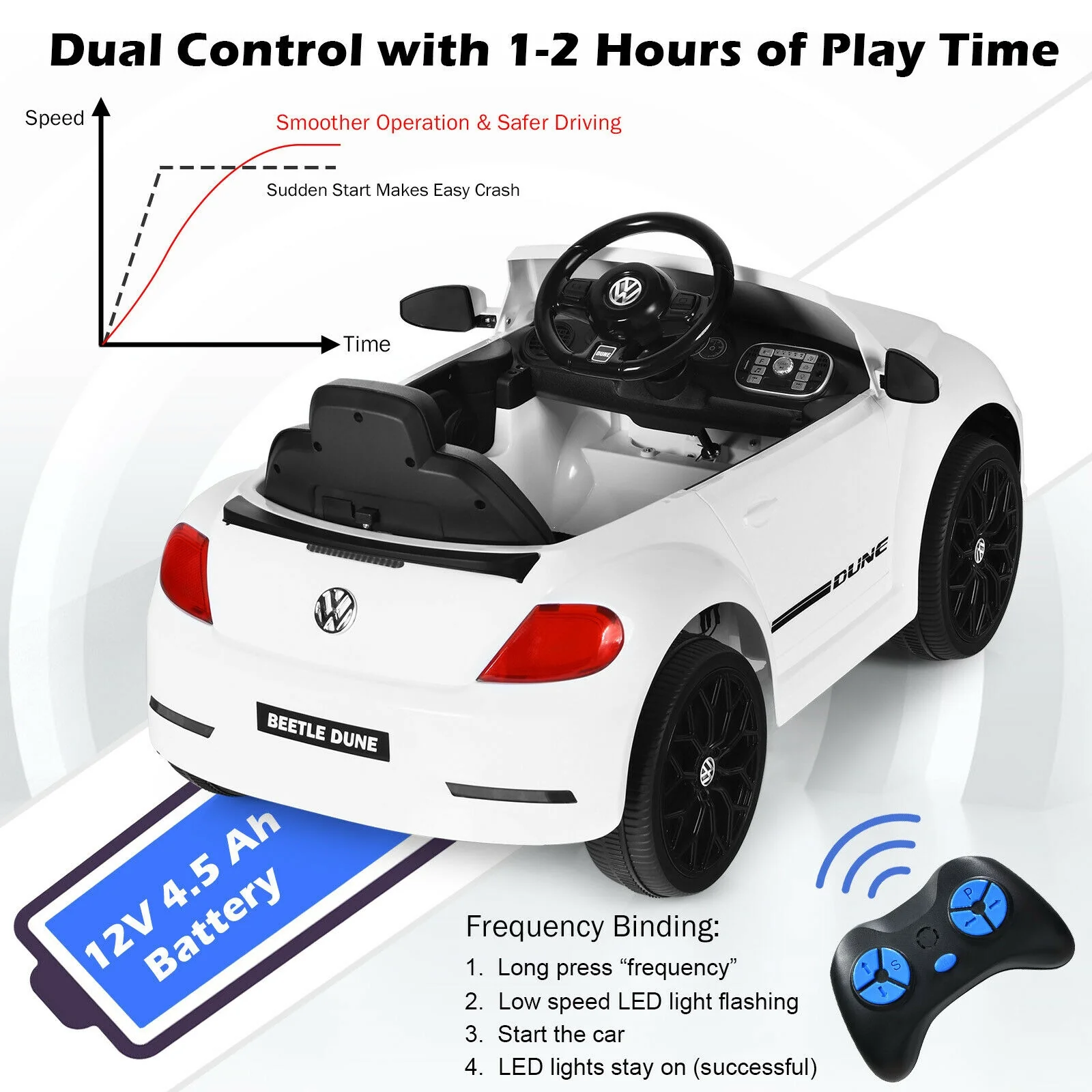 Volkswagen Beetle Kids Electric Ride On Car with Remote Control - Image 22