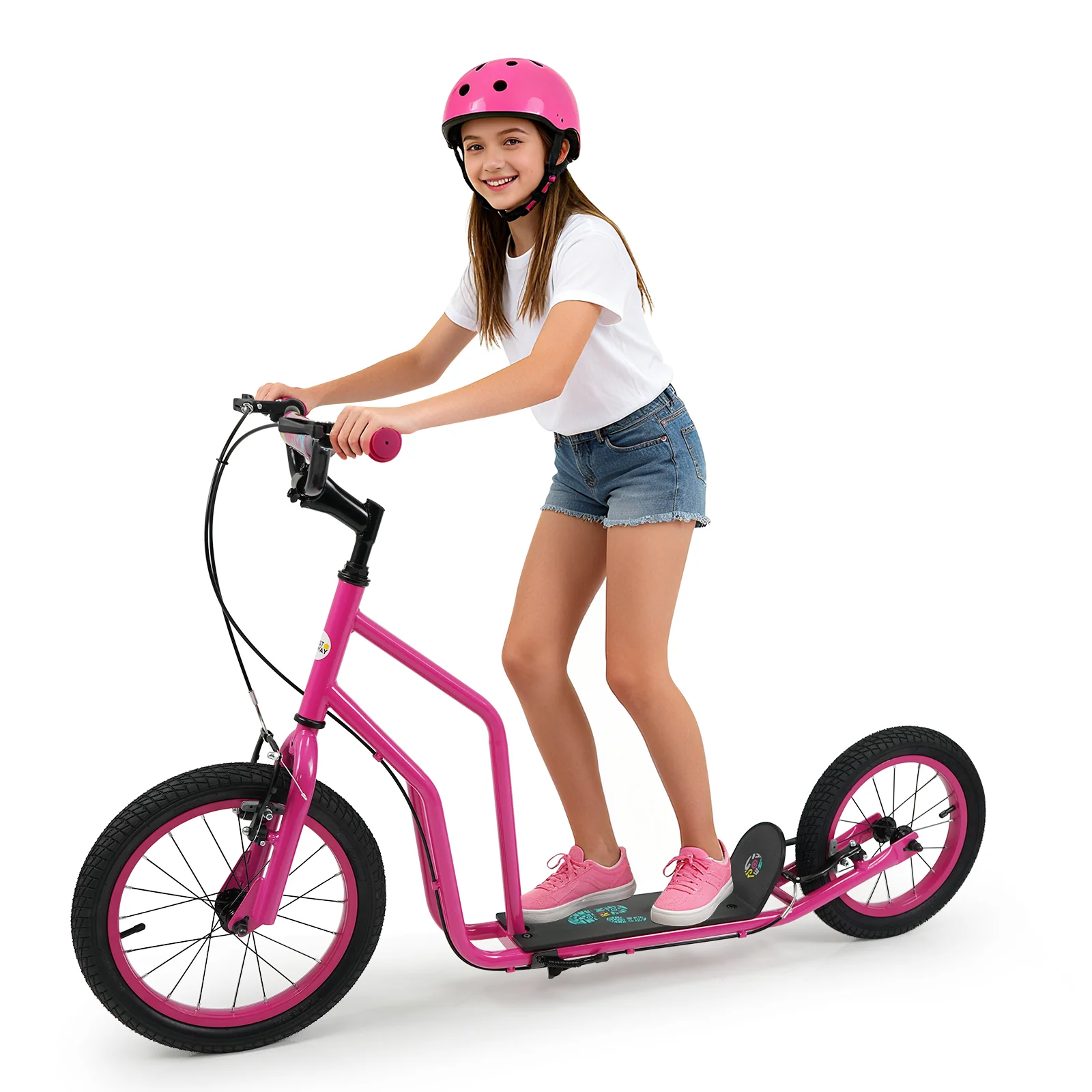 Youth Scooter with Adjustable Handlebar and 16/14-Inch Inflatable Wheels for Age 8+ Years Old - Image 11