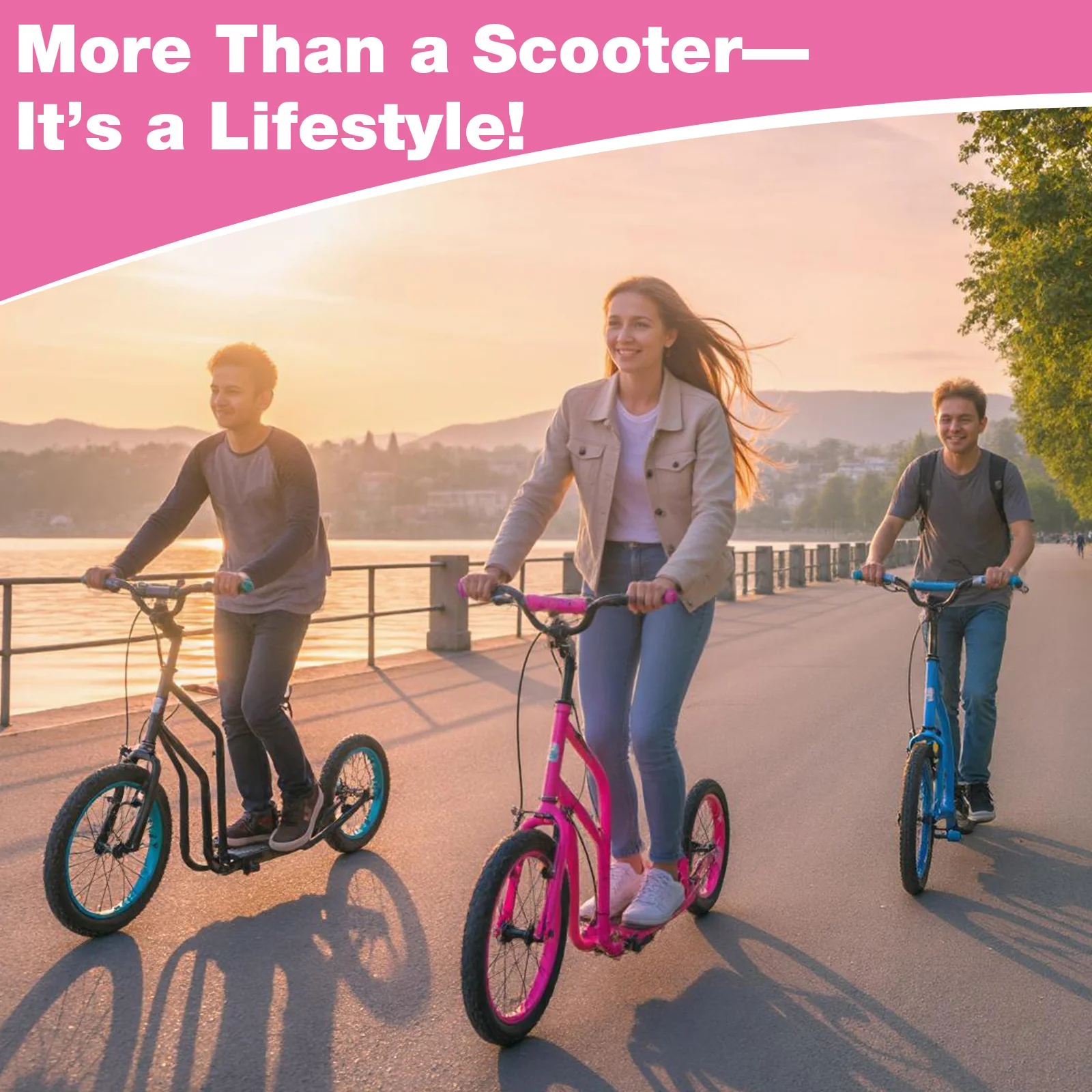 Youth Scooter with Adjustable Handlebar and 16/14-Inch Inflatable Wheels for Age 8+ Years Old - Image 15