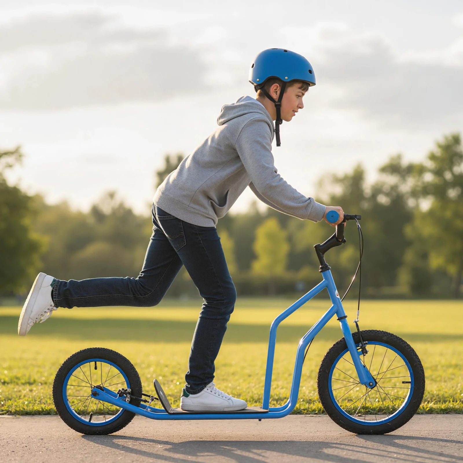 Youth Scooter with Adjustable Handlebar and 16/14-Inch Inflatable Wheels for Age 8+ Years Old - Image 17