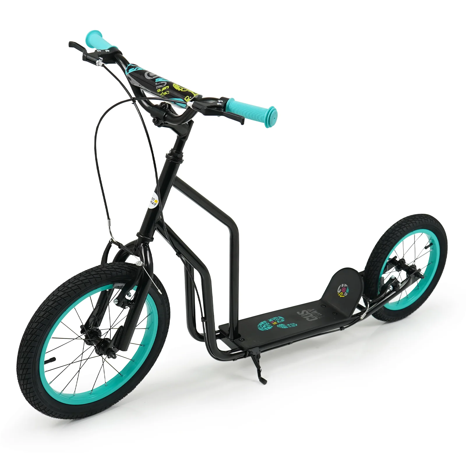 Youth Scooter with Adjustable Handlebar and 16/14-Inch Inflatable Wheels for Age 8+ Years Old - Image 2